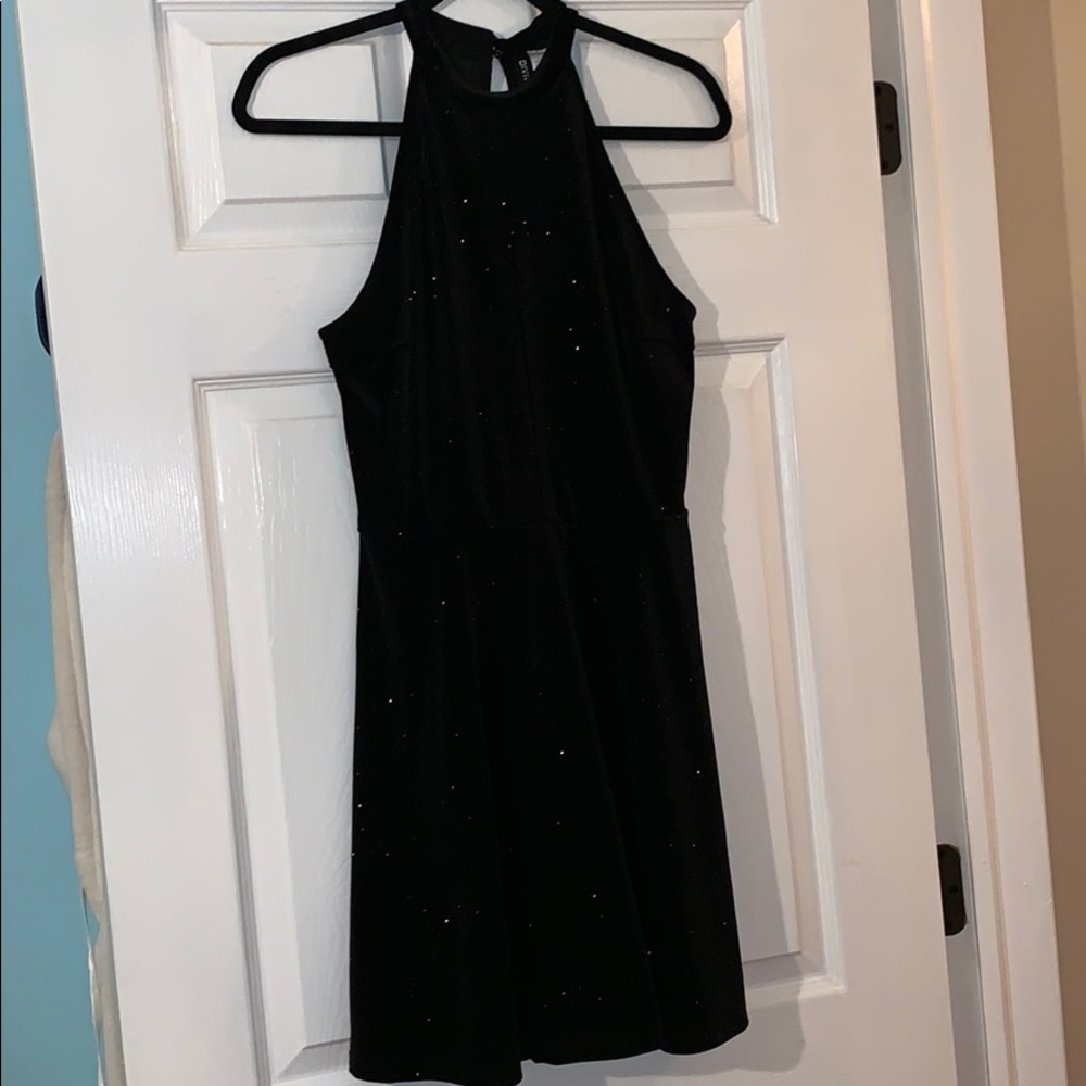 Black sparkly velvet dress